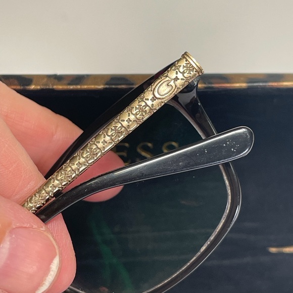 Guess GU2500 Eyeglass Frames Black & Gold With Leopard Print Case - Picture 8 of 11